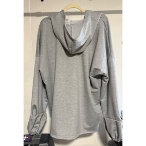 Gray Hooded Pullover w/ Puffy Sleeves